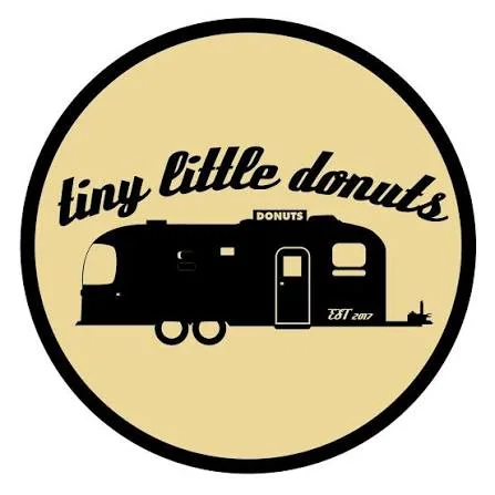 Tiny Little Donuts logo with an Airstream trailer silhouette and Est. 2017